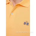 Mens Basic Classic Embroidery Short Sleeve Pique Polo